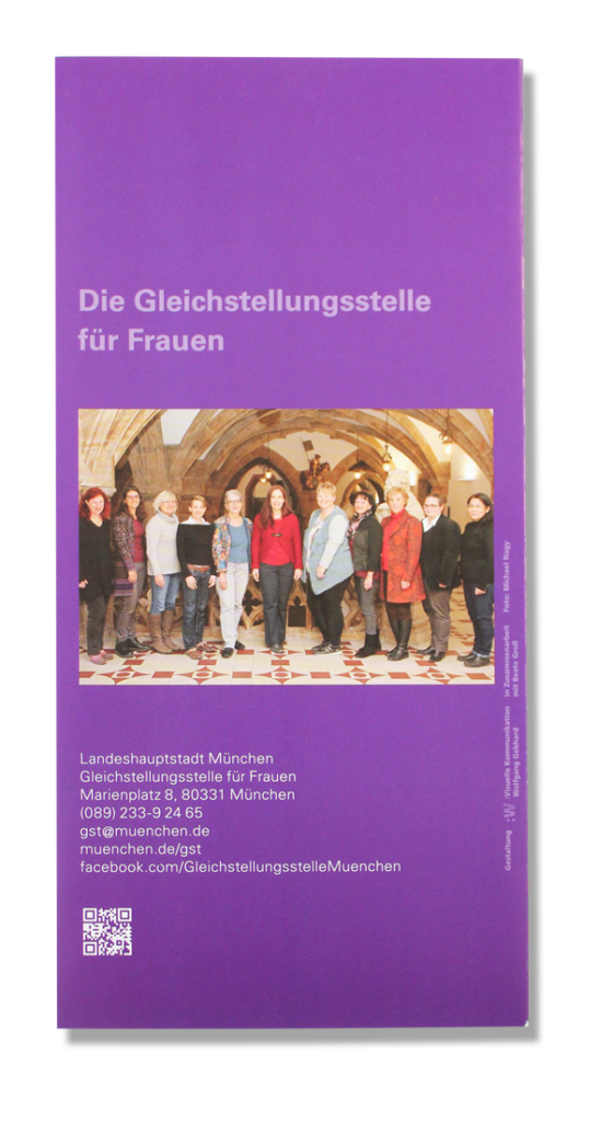 Bild, Gleichstellungsstelle für Frauen München, Flyer Rückseite