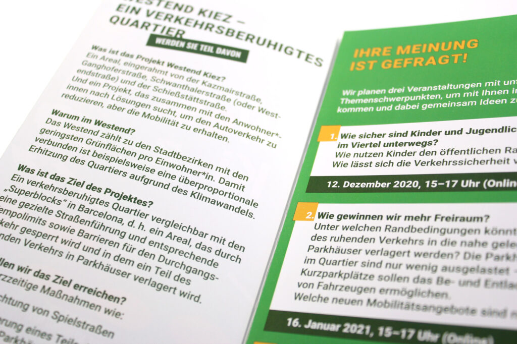 Bild, Westend Kiez – Parkstraße, Flyer Innenseite