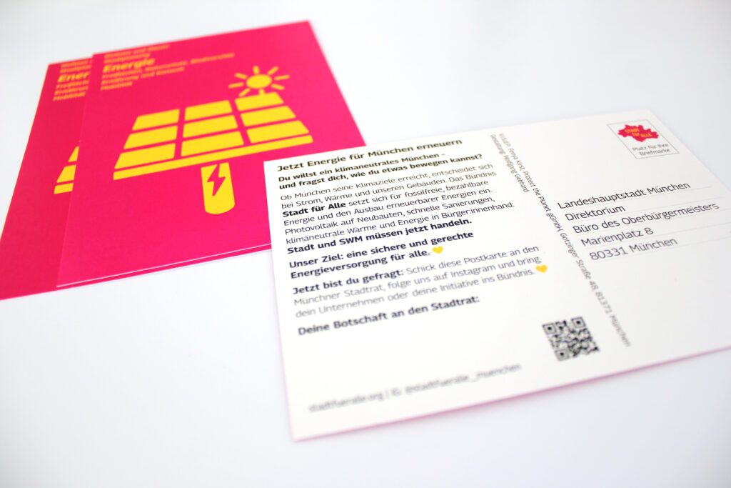 Bild, Stadt für Alle-Postkarte, Energie