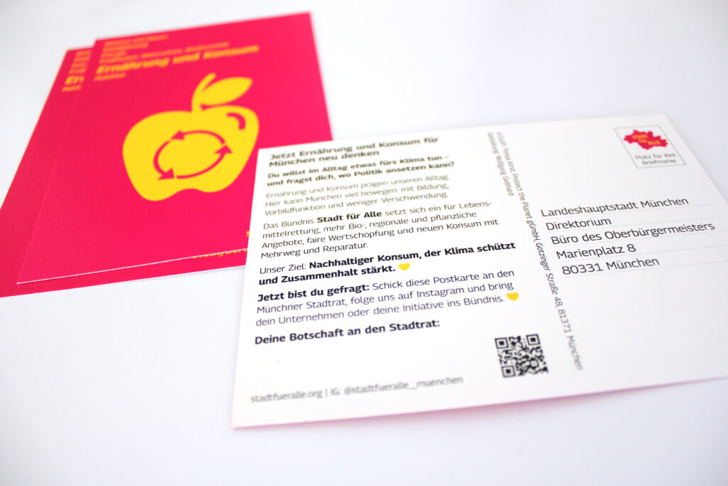 Bild, Stadt für Alle-Postkarte, Ernährung und Konsum